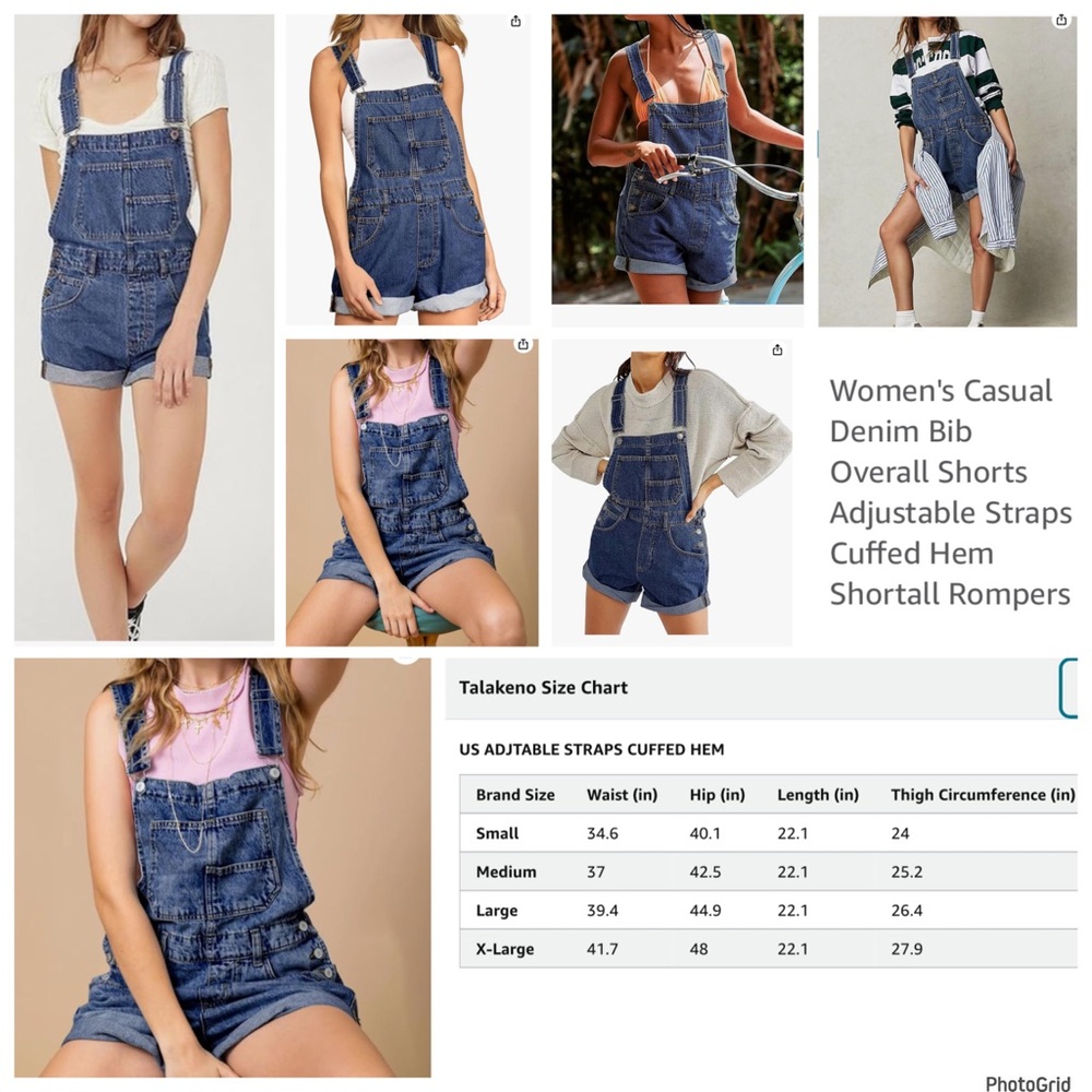 Talakeno XL blue denim bib overall shorts romper NWT
